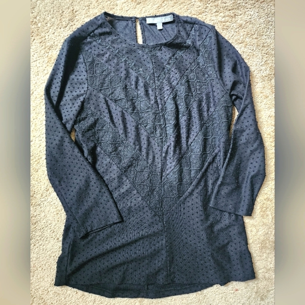 Daniel Rainn Black Textured Blouse